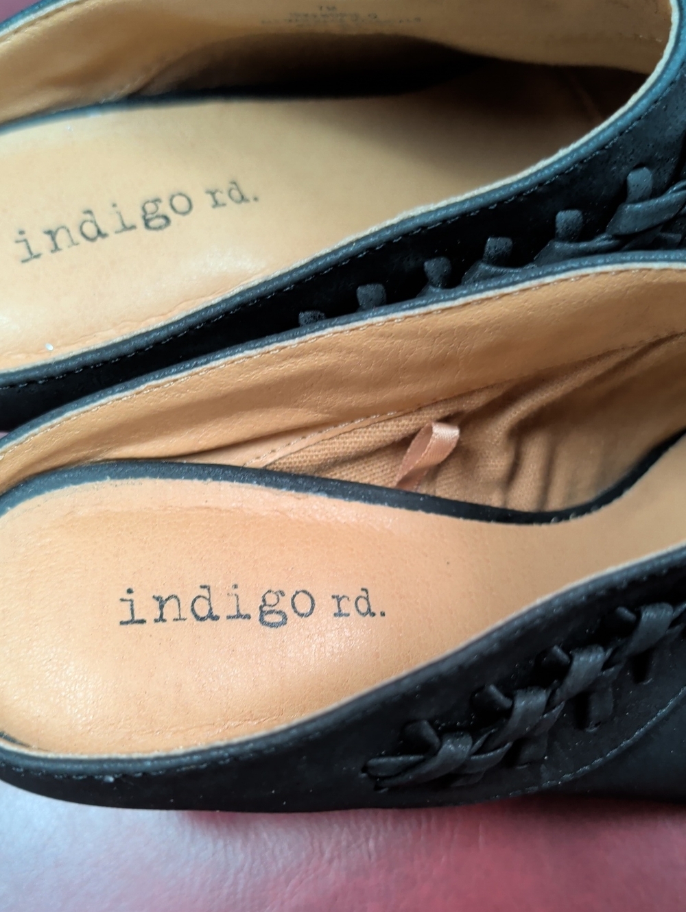 Indigo Black Braided Pointed-Toe Mule Size 7 - Picture 4 of 8